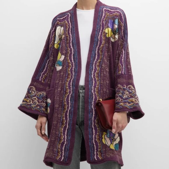 NWT Johnny Was Biya Workshop JWLA Appleglade Kimono Sweatercoat Knit Jacket